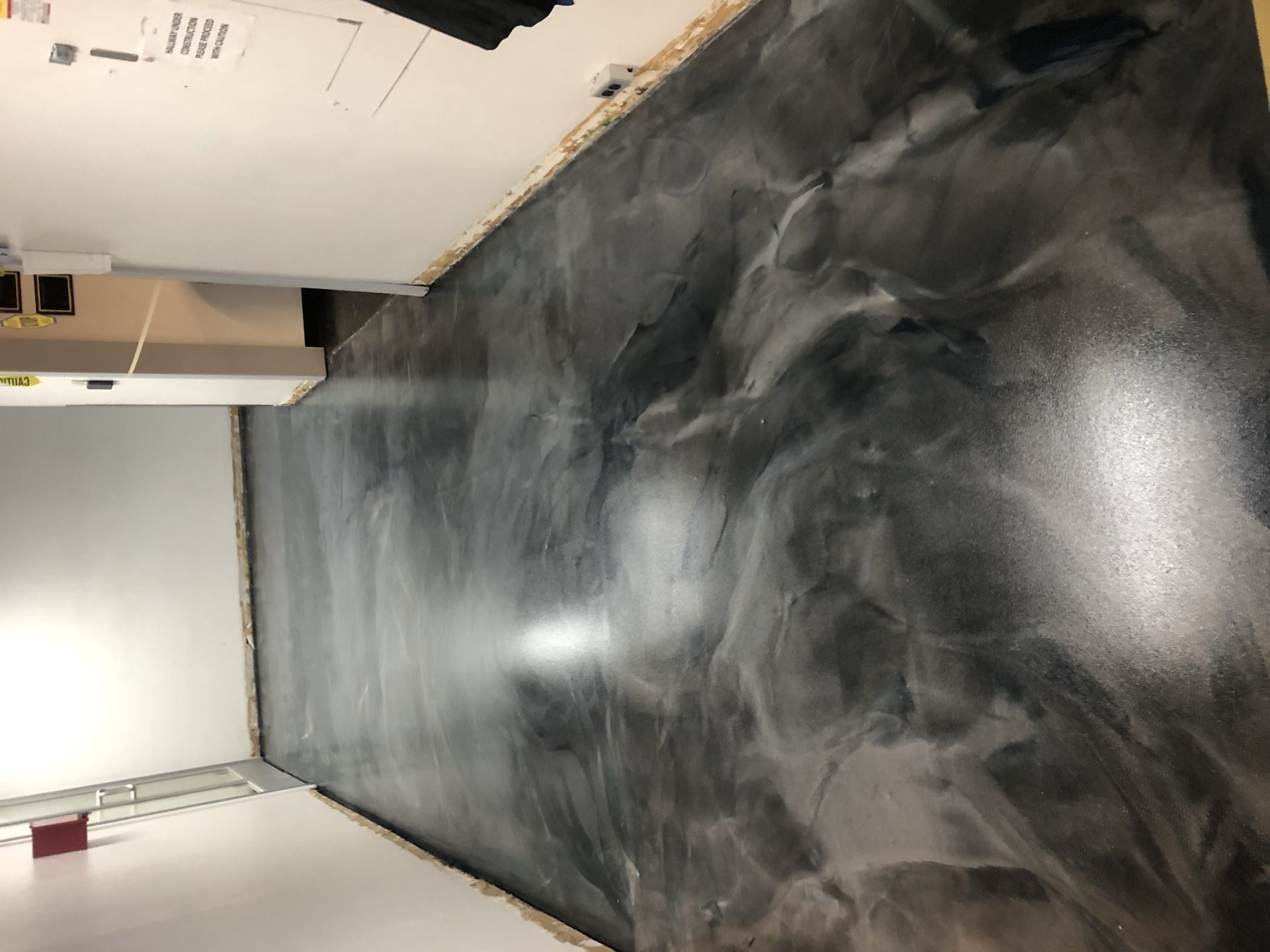 Dark Metallic Swirl Hallway Epoxy