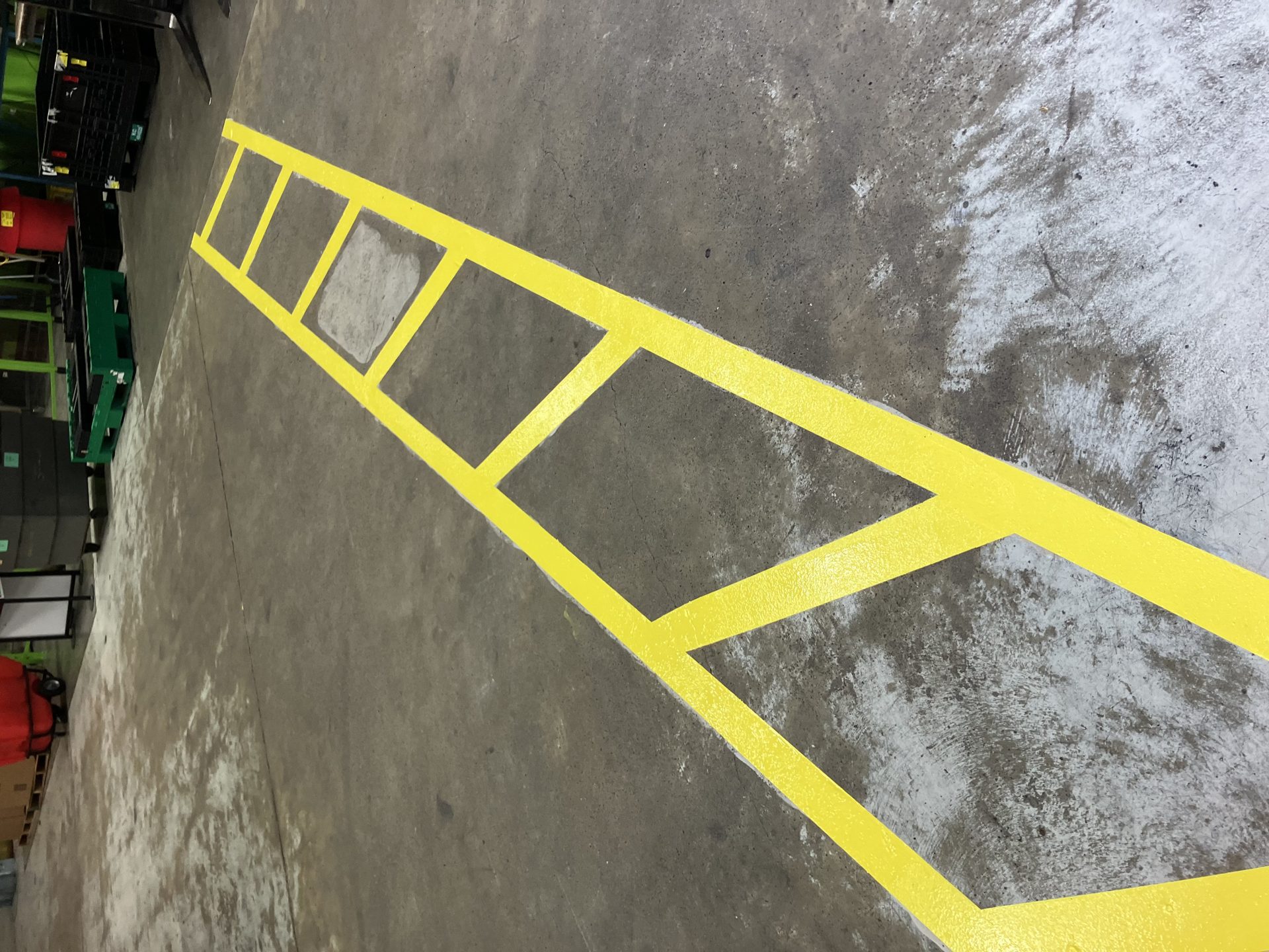 Factory Safety Crosshatch Markings