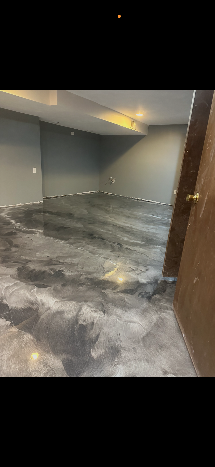 Dark Silver Metallic Epoxy Basement Floor