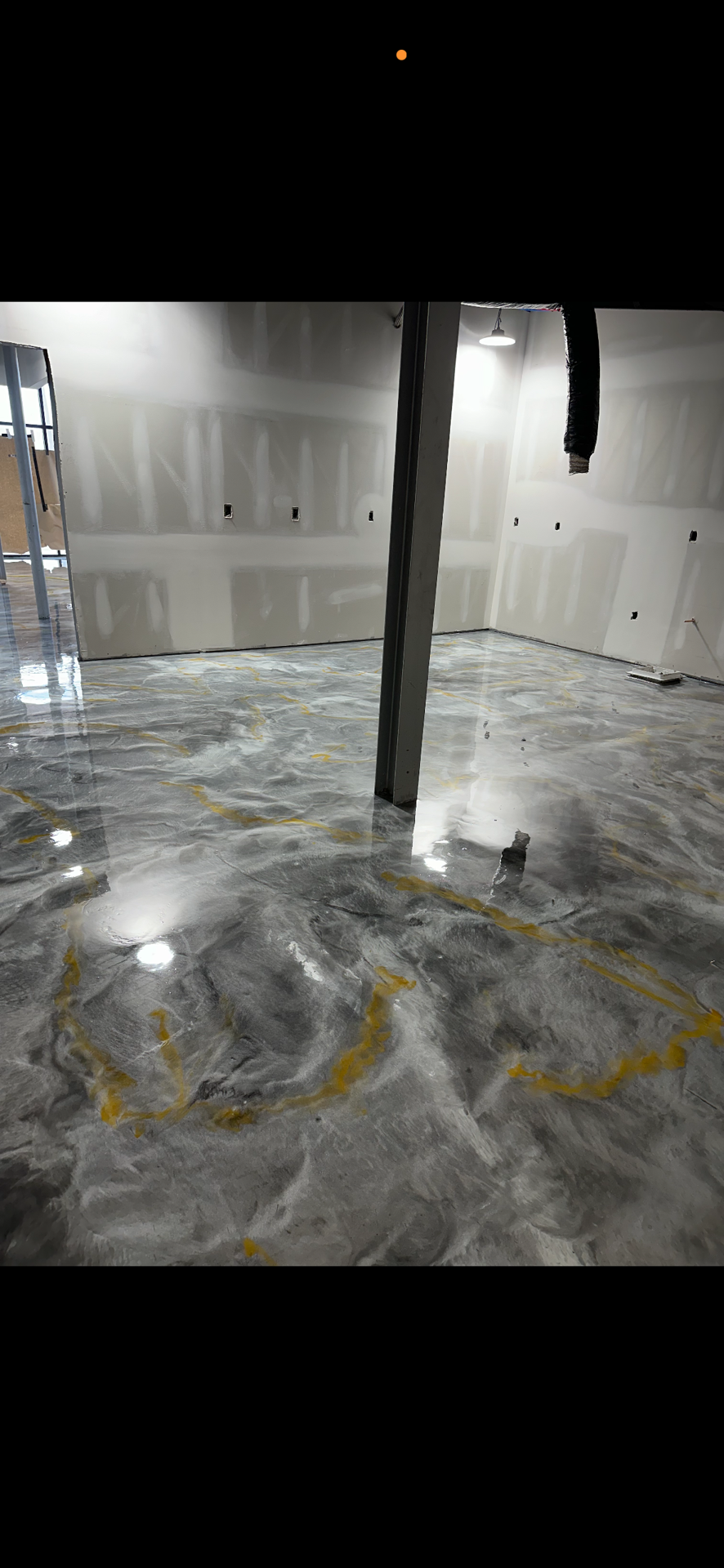 Silver and Gold Metallic Epoxy Commercial Space