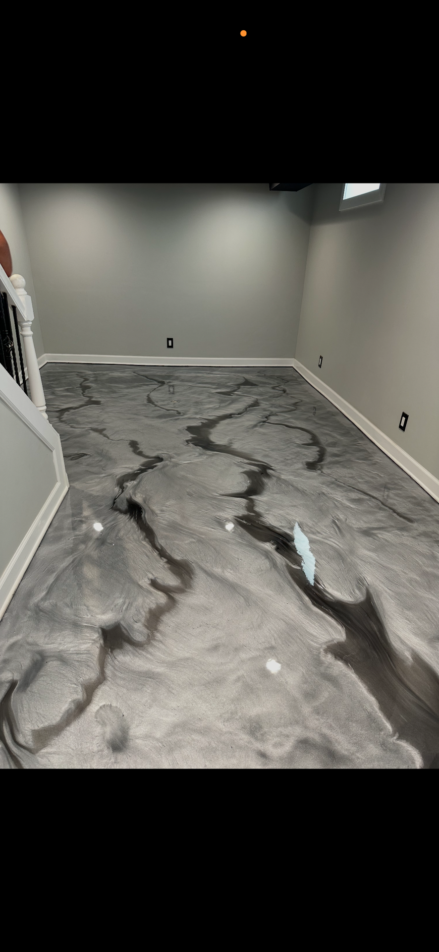 Charcoal Metallic Swirl Residential Basement